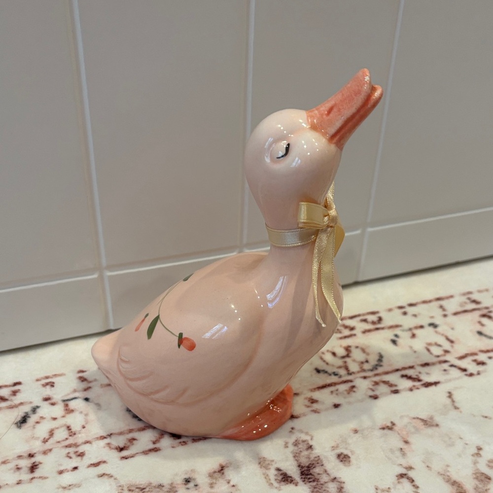 Vintage Ceramic Pink Duck